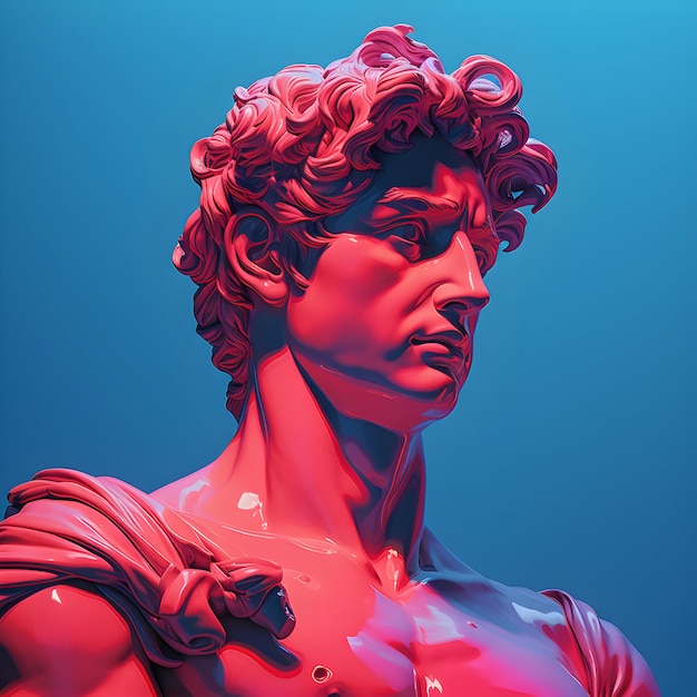 Foto David Michelangelo low poly arte David Michelangelo scultura generativa ai