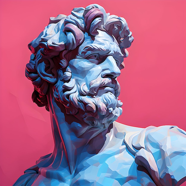 Foto David Michelangelo low poly arte David Michelangelo scultura generativa ai