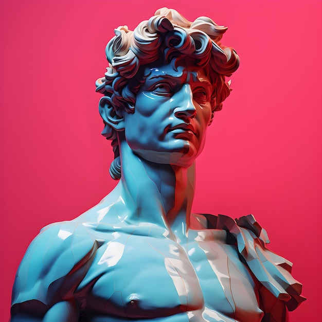 Foto David Michelangelo low poly arte David Michelangelo scultura generativa ai