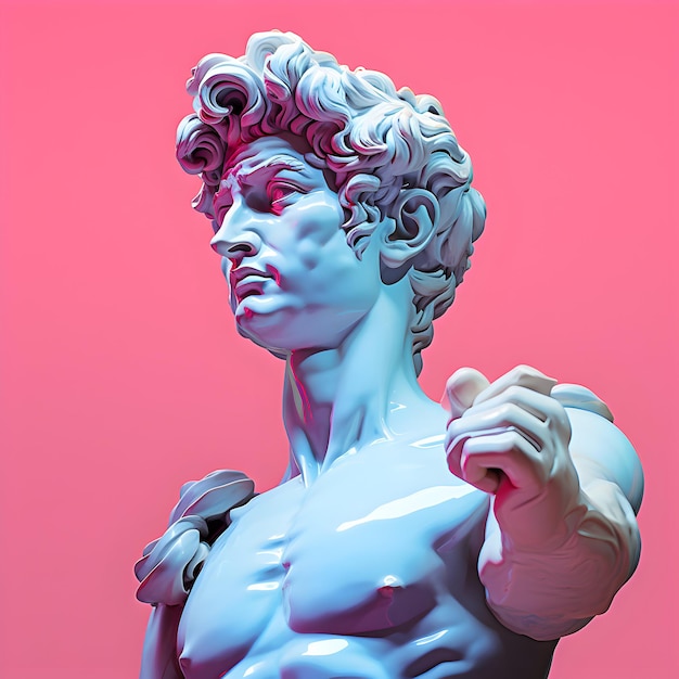 Foto David Michelangelo low poly arte David Michelangelo scultura generativa ai