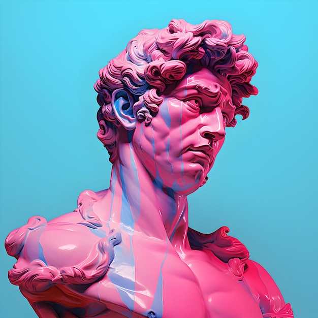 Foto David Michelangelo low poly arte David Michelangelo scultura generativa ai