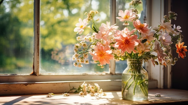 foto decorazione di vasi di fiori interni generati da AI