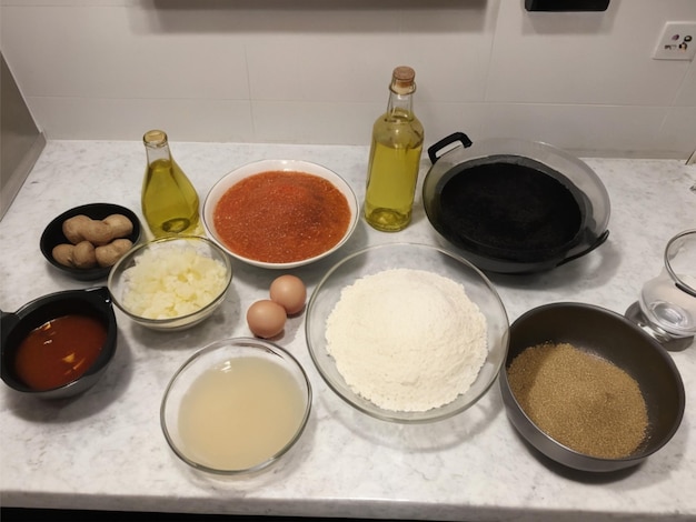 Foto degli ingredienti per la cottura