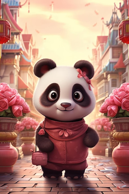 Foto del bambino panda carino