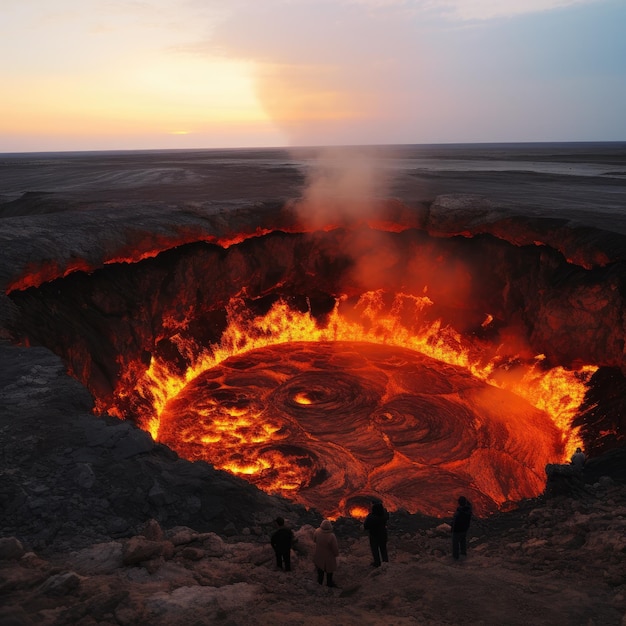 Foto del cratere di gas Darvaza in Turkmenistan