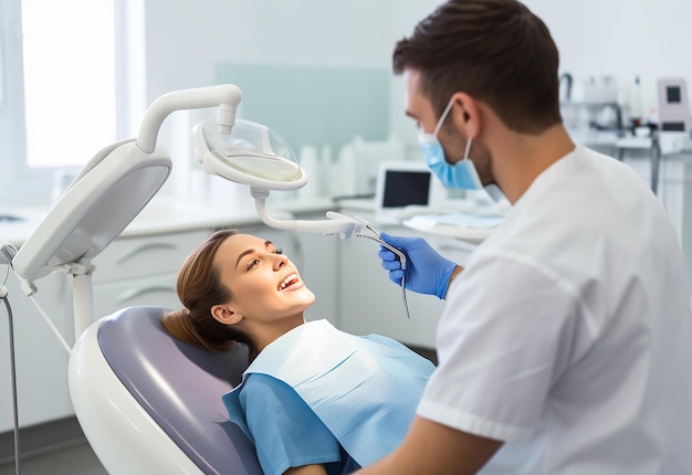 Foto del dentista che esegue trattamenti dentistici professionali