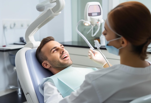 Foto del dentista che esegue trattamenti dentistici professionali