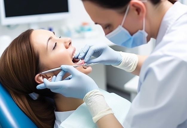 Foto del dentista che esegue trattamenti dentistici professionali