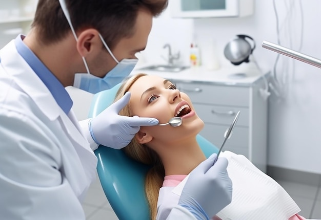 Foto del dentista che esegue trattamenti dentistici professionali