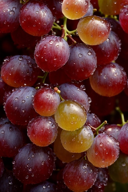 foto del dettaglio macro del grappolo d'uva