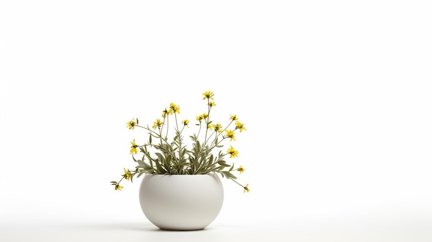 Foto del fiore Bishops Weed in vaso isolato su sfondo bianco