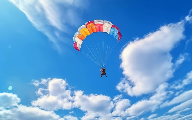 Foto del paracadute che vola sul mare