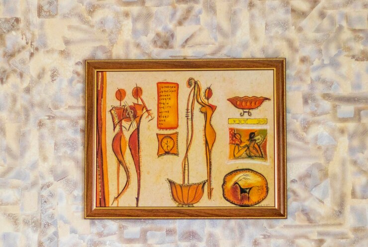 Foto foto del quadro decorativo appeso al muro interno