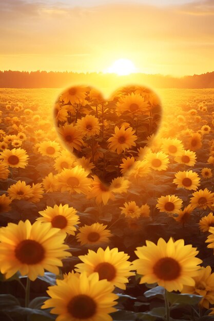 Foto del simbolo della Santa Croce con scena di campo di girasole a forma di cuore Wi Arte della palma di Pasqua del Venerdì Santo