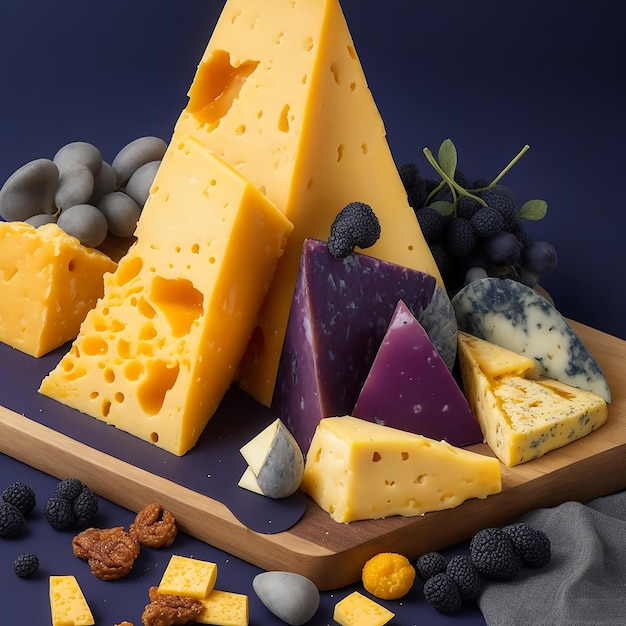 Foto deliziosi pezzi di formaggio