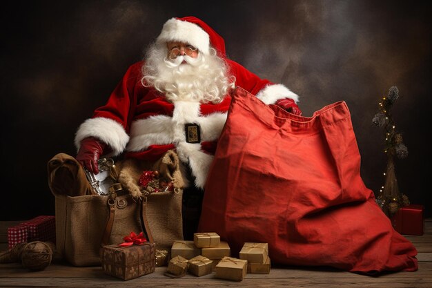 foto della borsa di Babbo Natale con i regali