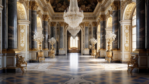 Foto della camera con il design degli interni della Reggia di Versailles Francia