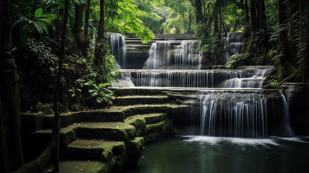 Foto della cascata huay mae khamin al 6° piano