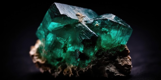 Foto della pietra minerale smeraldo da vicino macro Foto di alta qualità AI generativa