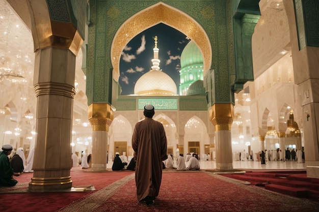 Foto della sacra moschea del profeta Maometto a Medina, KSA