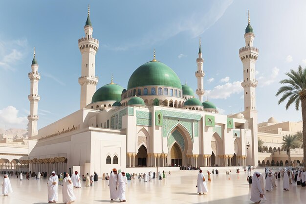 Foto della sacra moschea del profeta Maometto a Medina, KSA