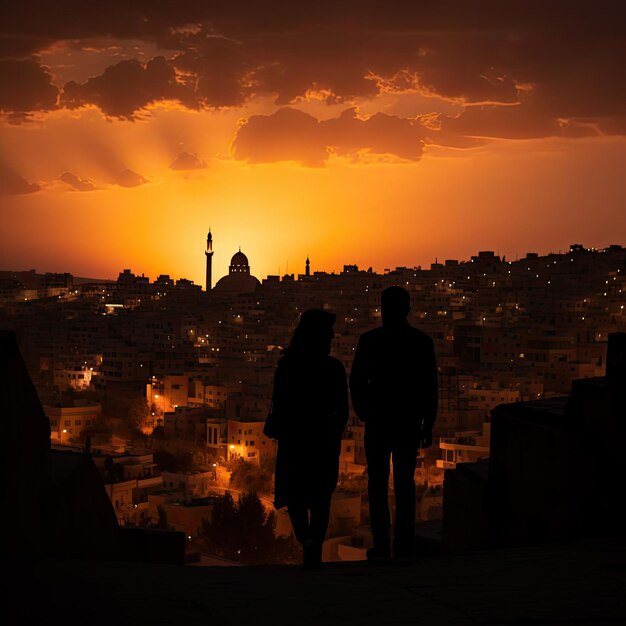 Foto della silhouette di Amman