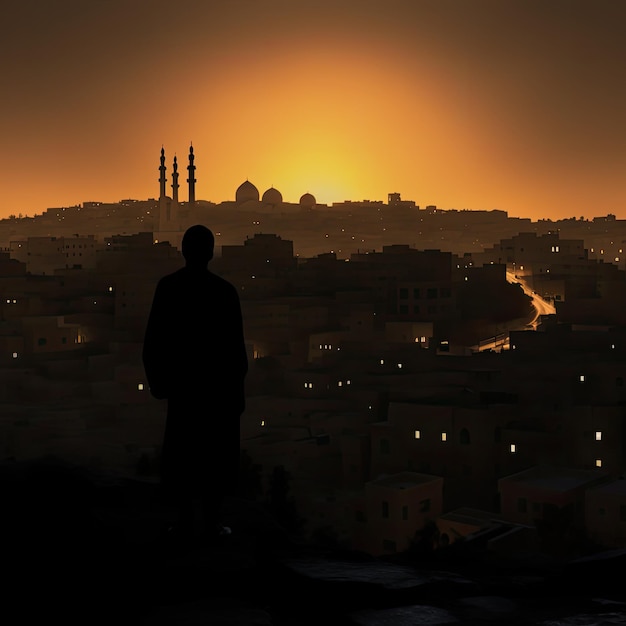 Foto della silhouette di Amman