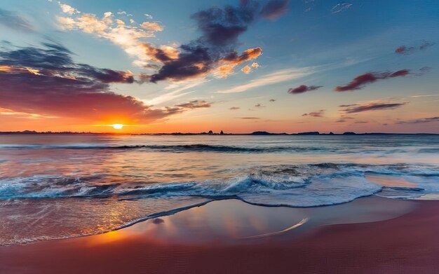 Foto della spiaggia paradisiaca durante il giorno con il tramonto