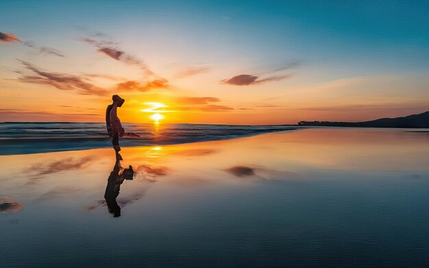 Foto della spiaggia paradisiaca durante il giorno con il tramonto