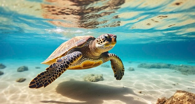 Foto della tartaruga marina nell'isola di Galapagos