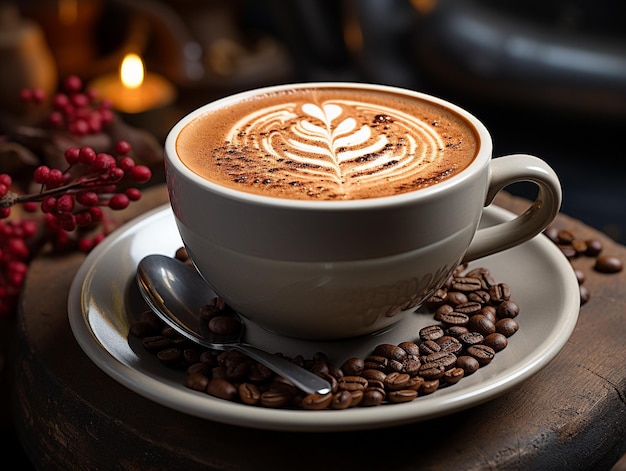 Foto della tazza di caffè della tazza di caffè della pubblicità del caffè