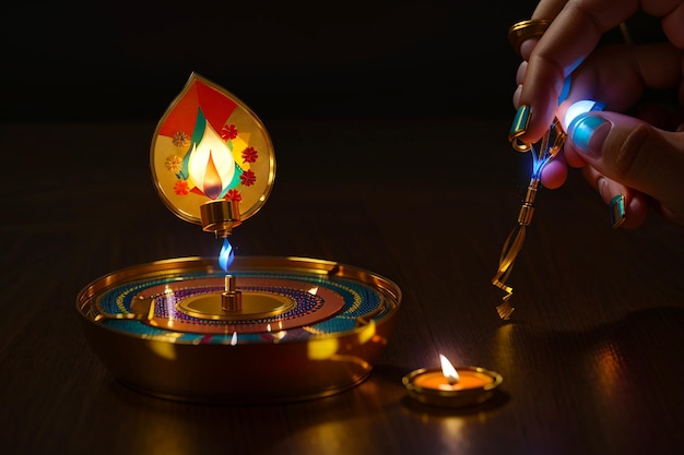 Foto della tradizione del festival delle luci di Diwali