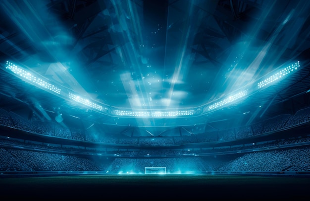 foto dello stadio di calcio ben illuminata