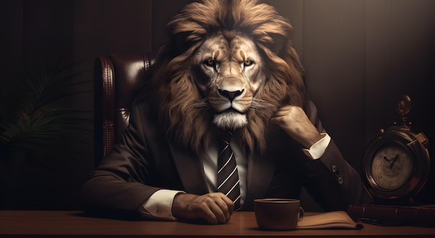 foto di affari del leone in verticale