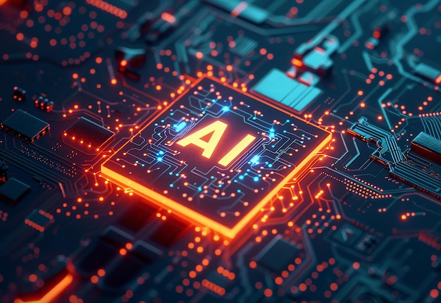 Foto di AI chip intelligenza artificiale digitale tecnologia futura innovazione mano sfondo