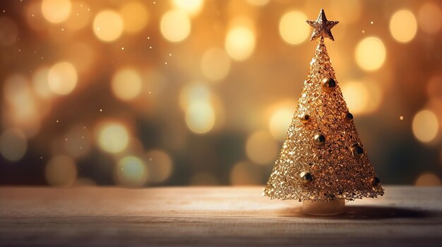 Foto di albero di Natale su sfondo sfocato