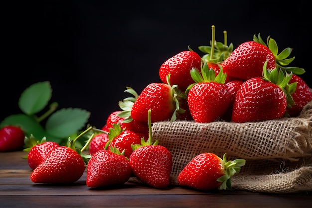 Foto di alta qualità di fragole sul tavolo