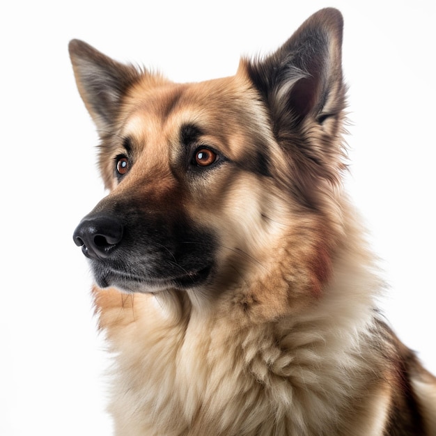 Foto di American Alsatian Dog isolato su sfondo bianco