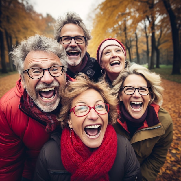 foto di amici di mezza età che si divertono