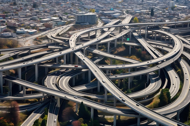 Foto di autostrade urbane moderne e incroci con T