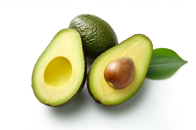 foto di avocado con sfondo bianco