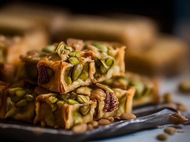 Foto di baklava al pistacchio assortito