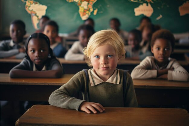 foto di bambini che si divertono a scuola