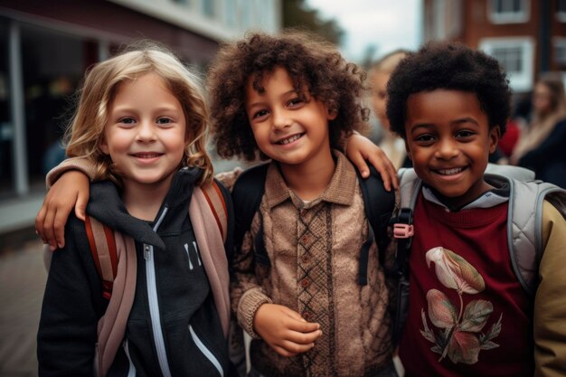 foto di bambini che si divertono a scuola