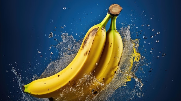 Foto di banane che cadono nell'acqua