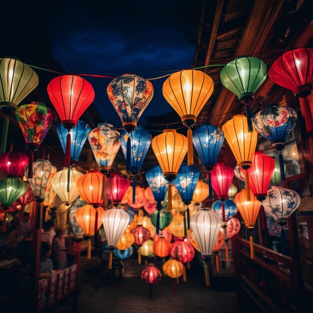 foto di bellissime lanterne cinesi colorate