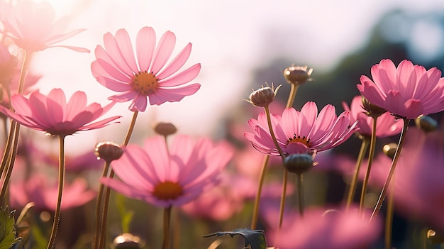 Foto di bellissimi fiori naturali con carta da parati solare