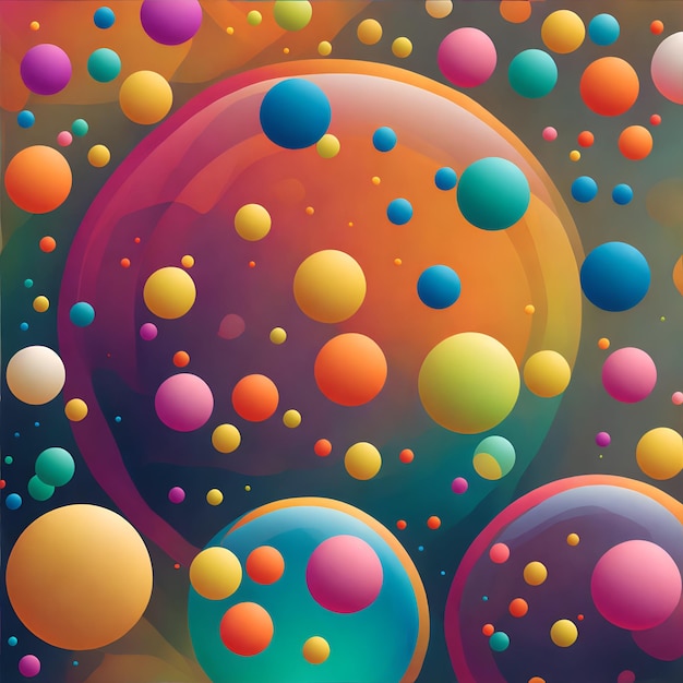 Foto di bolle colorate che fluttuano nell'aria creando uno spettacolo di colori vibrante e affascinante