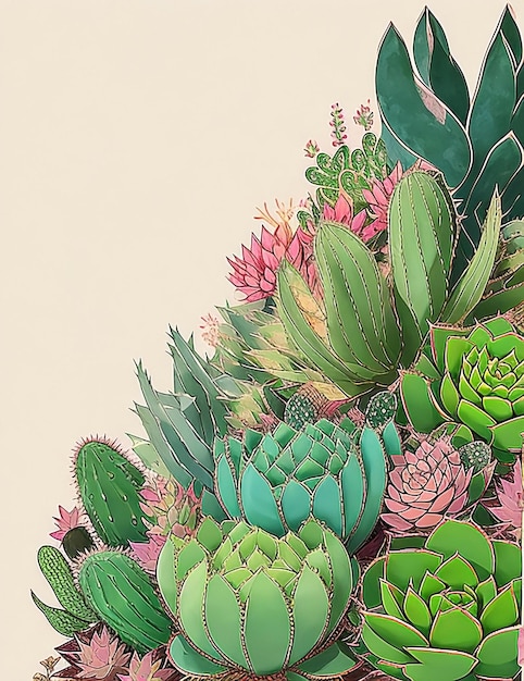 Foto di cactus con combinazioni sottili