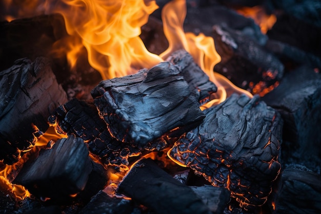 foto di carboni ardenti dal fuoco IA generativa